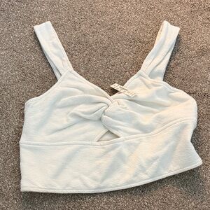 Madewell Cream Knotted Crop Top